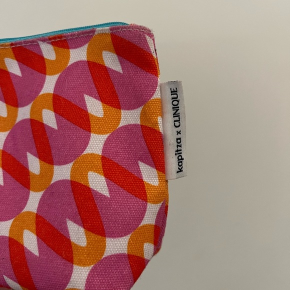 Kapitza x Clinique Orange and Pink Zippered Pouch - Picture 3 of 6